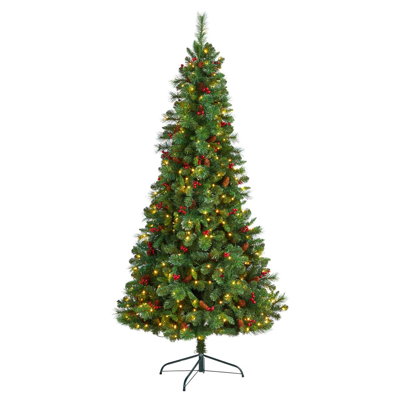 7ft. Pre-Lit Flat Back Montreal Mountain Pine Artificial Christmas Tree, White LED Lights
